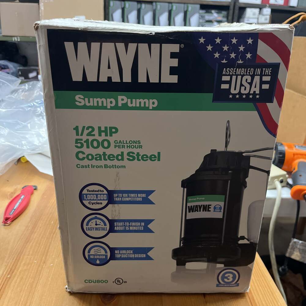 Wayne
1/2 HP Cast Iron Submersible Sump Pump with Vertical Float Switch Model 56